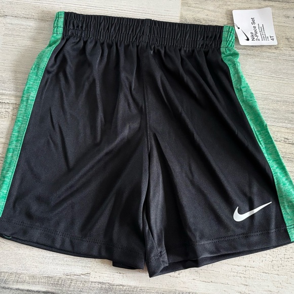 Nike Green Boys Dri-Fit Shirt and Black Shorts Set - Picture 3 of 3
